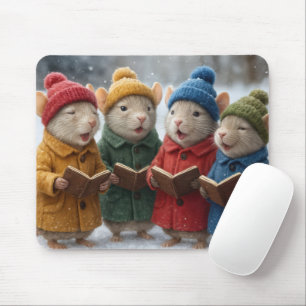 Mousepad Ratos de Natal Cantando na Neve