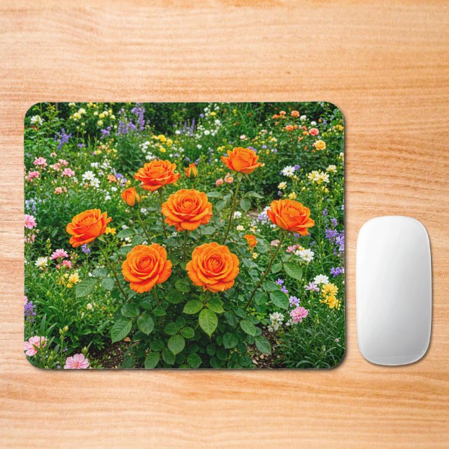 Mousepad Ratos de Rosa Laranja (Criador carregado)
