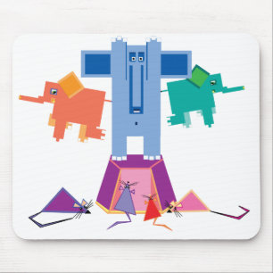 Mousepad Ratos e elefantes