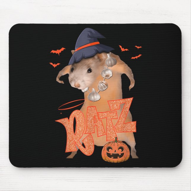 Mousepad Ratz Funny Pink Rat Men Mulheres Memória de Hallow (Frente)