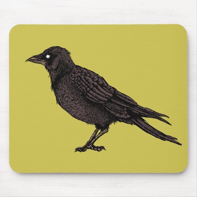 Mousepad Raven Creepy Crow Bright Tinta Gótica (Frente)