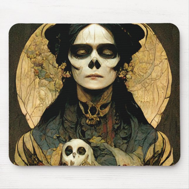 Mousepad Raven Witch 2 Fantasy Horror Gótico Gótico (Frente)