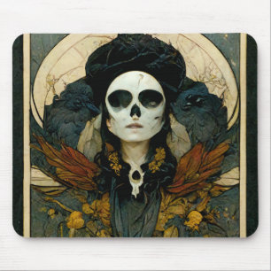 Mousepad Raven Witch Fantasy Horror Gótico Gótica