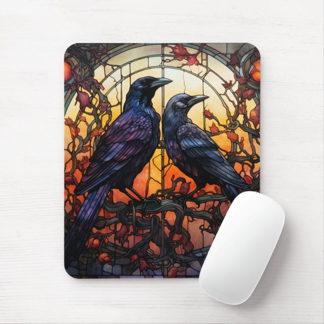 Mousepad Ravens de Vidro Estreito (Com mouse)