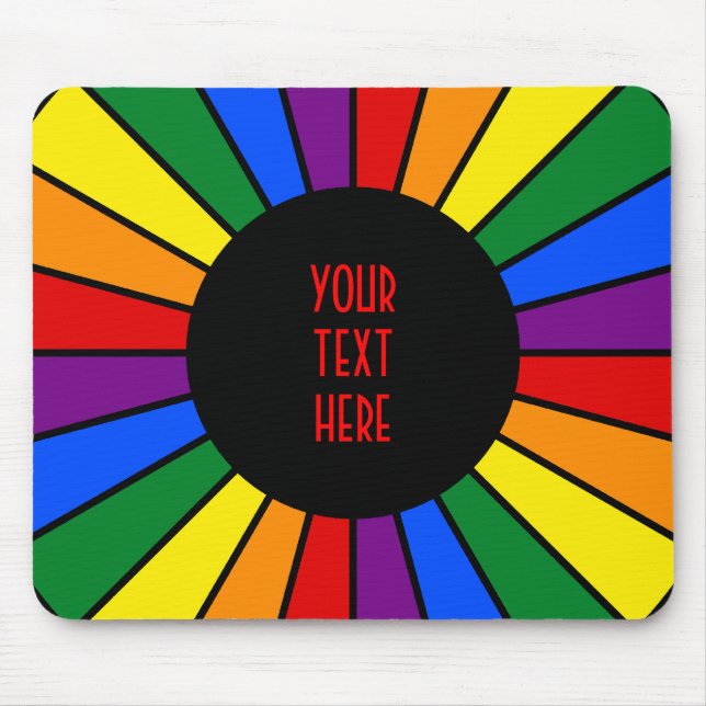 Mousepad RAYS DO BOTÃO RAINBOL + sinal ou texto (Frente)