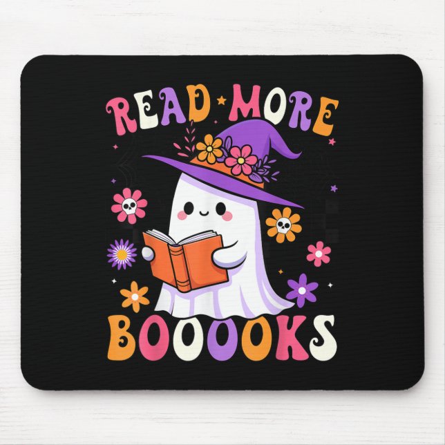 Mousepad Read More Books Ghost Reading Book Funny Teacher H (Frente)