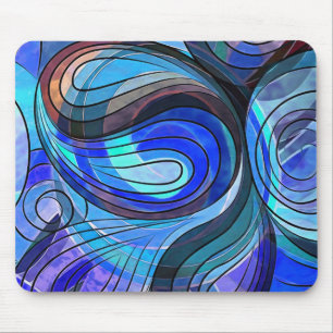Mousepad Real Azul e Cotovelo Azul com Linhas Pretas