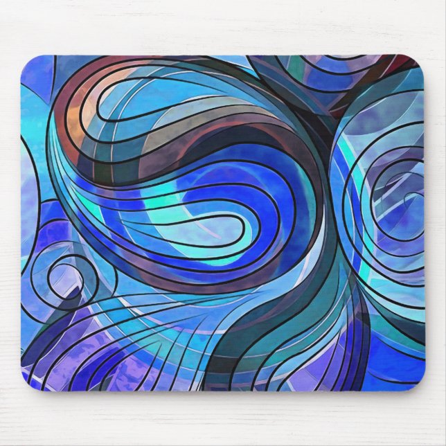 Mousepad Real Azul e Cotovelo Azul com Linhas Pretas (Frente)