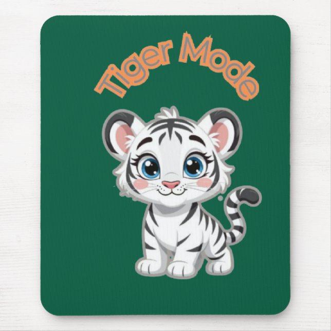 Mousepad Realistic White Tiger – Photorealistic Wildlife Ar (Frente)