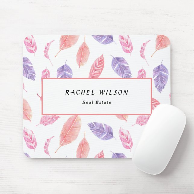Mousepad Realizador Branco de Rosa tropical (Com mouse)