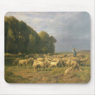 Mousepad Rebanho dos carneiros em uma paisagem