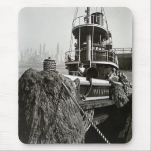 Mousepad Rebocador do beira-rio da Nova Iorque do vintage