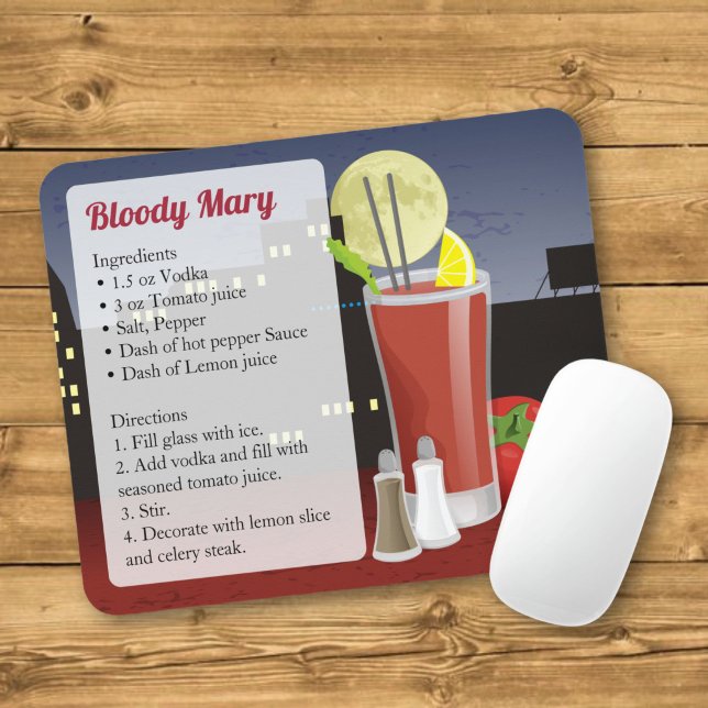 Mousepad Receita de Bloody Mary (Criador carregado)
