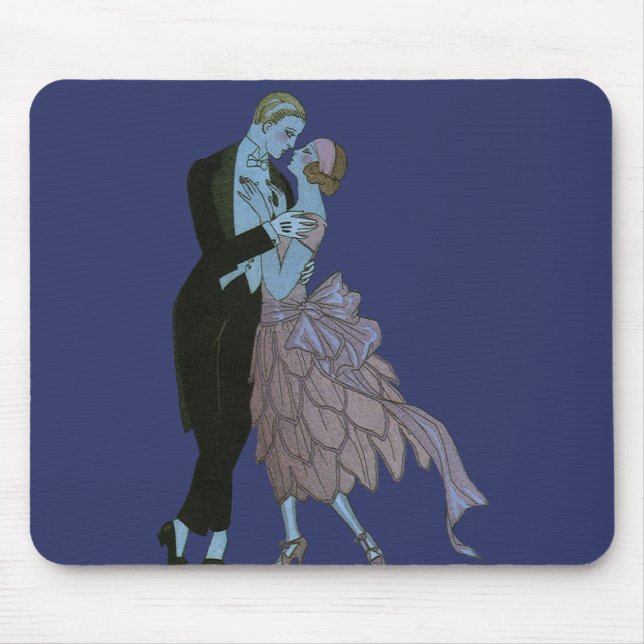 Mousepad Recém-casados Art Déco Vintage, Dança de Casamento (Frente)