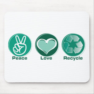 Mousepad Reciclar do amor da paz
