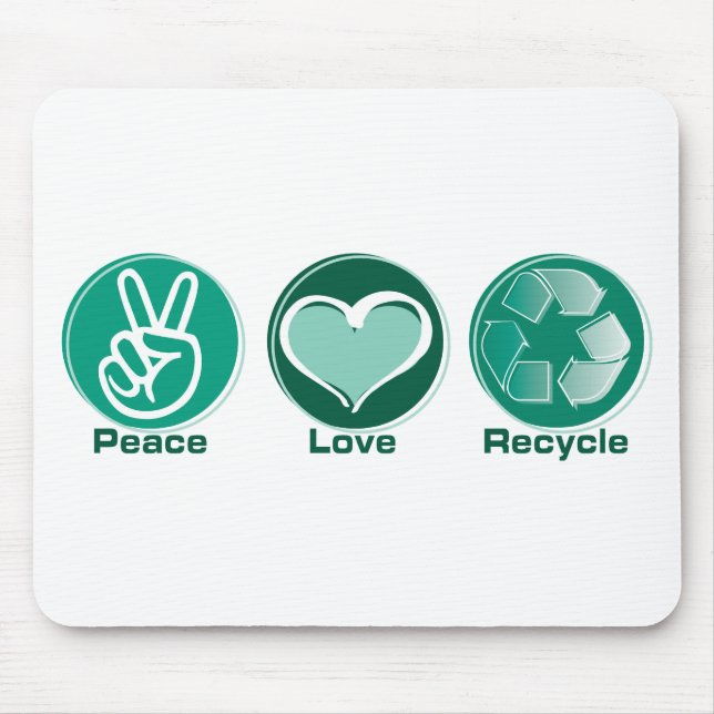 Mousepad Reciclar do amor da paz (Frente)