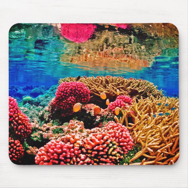 Mousepad Recife de coral vida colorida no oceano (Frente)