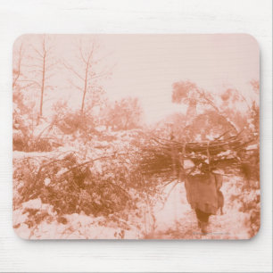 Mousepad Recolectores da madeira da mulher