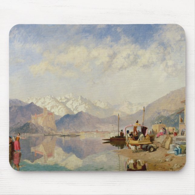 Mousepad Recordações do Lago Maggiore, dia de mercado em (Frente)