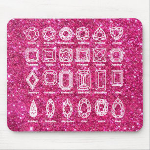 Mousepad Recortes do losango_Glitter_rosa