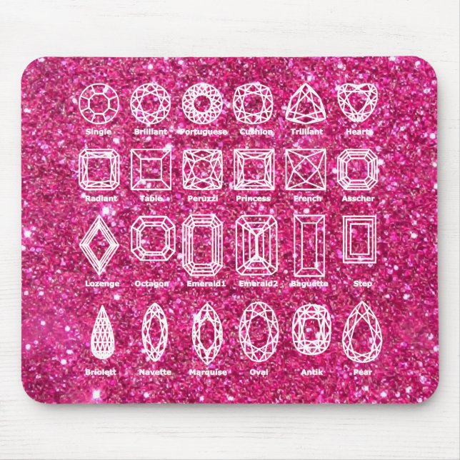 Mousepad Recortes do losango_Glitter_rosa (Frente)