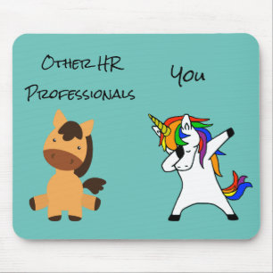 Mousepad Recursos Humanos HR Unicórnio Horse Engraçado Pr