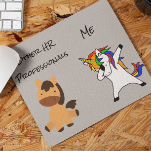 Mousepad Recursos Humanos HR Unicórnio Horse Engraçado Pr