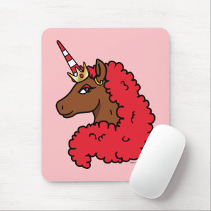 Mousepad Red Afro Unicorn