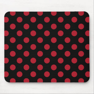 Mousepad Red and black polka dots