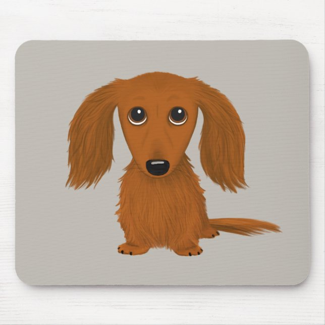 Mousepad Red Dachshund de Longa Distância | Cachorro-esmalt (Frente)