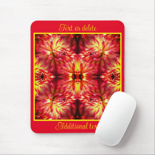 Mousepad Red Dahlia Flower Abstrato Nature Personalizado