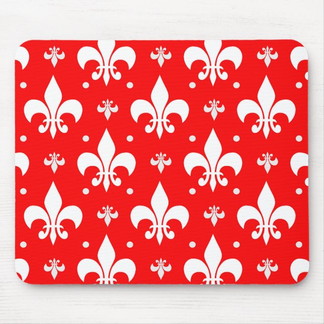 Mousepad Red Fleur-de-lis Design (Frente)