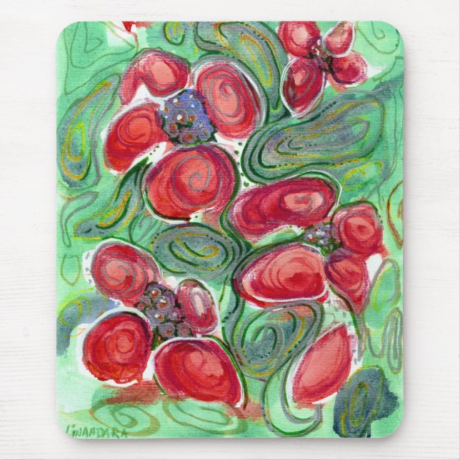 Mousepad Red Flowers Fantasy (Frente)