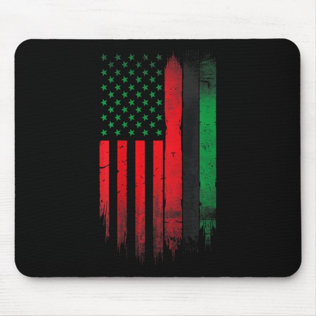 Mousepad Red Green Black History American African Flag (Frente)