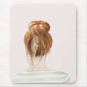 Mousepad Red Hair Top Knot
