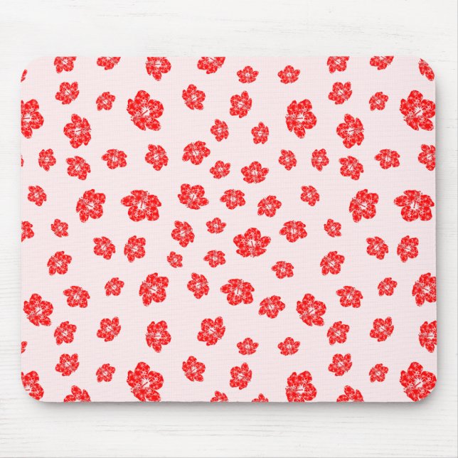 Mousepad Red Hibiscus Floral (Frente)
