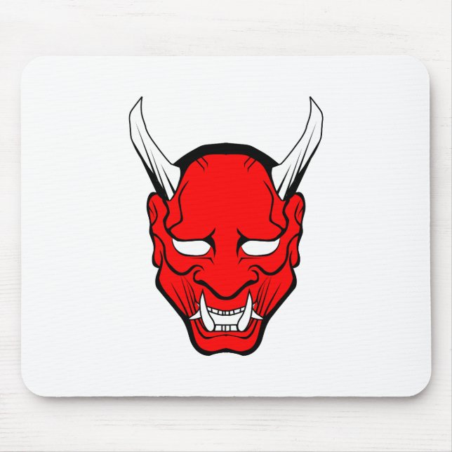 Mousepad Red Japan Hannya Mask (Frente)