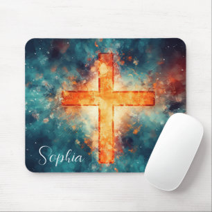 Mousepad Red Jesus Cruz Jesus Faith Christian Custom