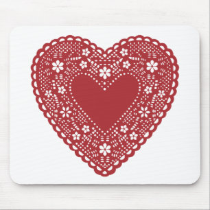 Mousepad Red Lace Heart
