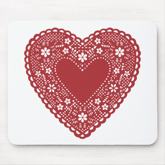 Mousepad Red Lace Heart (Frente)