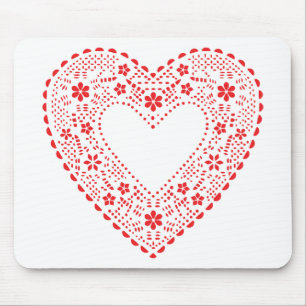 Mousepad Red Lace Heart