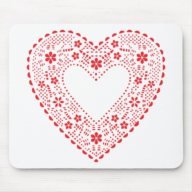 Mousepad Red Lace Heart (Frente)