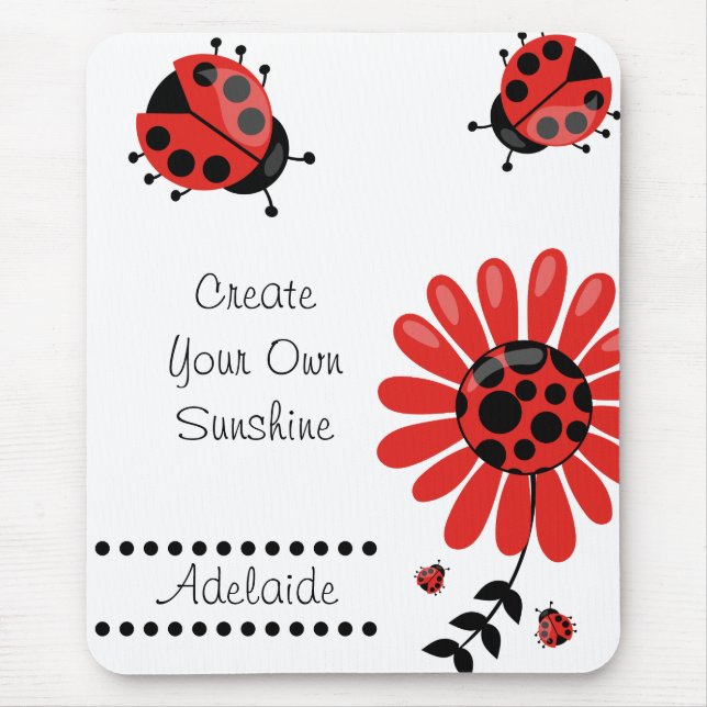 Mousepad Red Ladybug Cute Moderno Personalizado (Frente)
