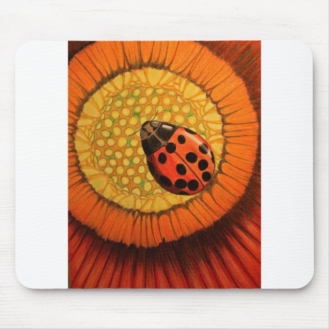 Mousepad Red Ladybug na Flor (Frente)