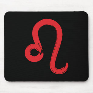 Mousepad Red LEO Zodiac Sinal Julho Astrologia de Aniversár