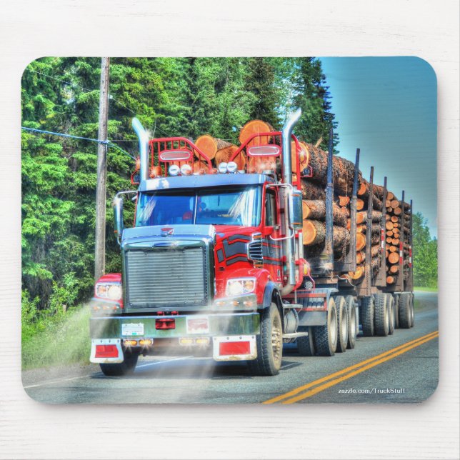 Mousepad Red Logging Road Highway Drivers Art III (Frente)