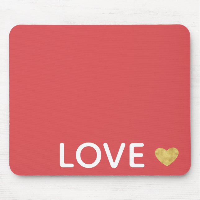 Mousepad Red Love Gold Heart (Frente)