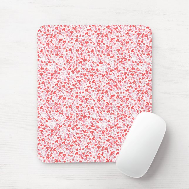 Mousepad Red Love Hearts – Valentine Collection (Com mouse)