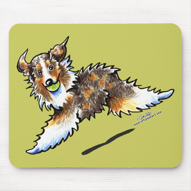 Mousepad Red Merle Australian Shepherd Lets Play (Frente)
