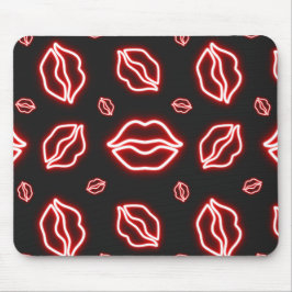 Mousepad Red Neon Kiss
